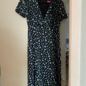 Black Floral Betsey Johnson Midi Dress